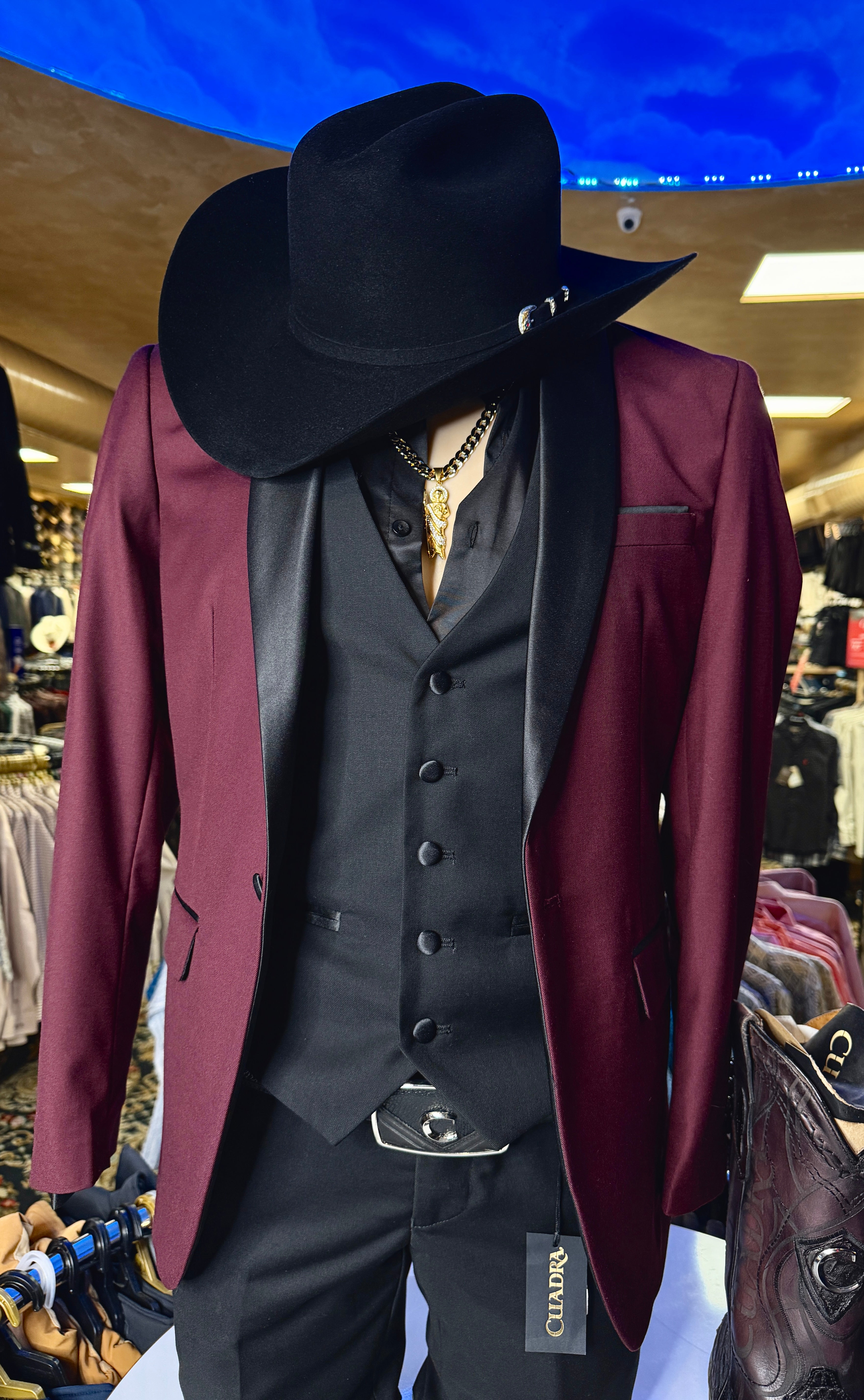 Exclusive Burgundy 100% Wool & Cashmere Suit Set – Three-Piece