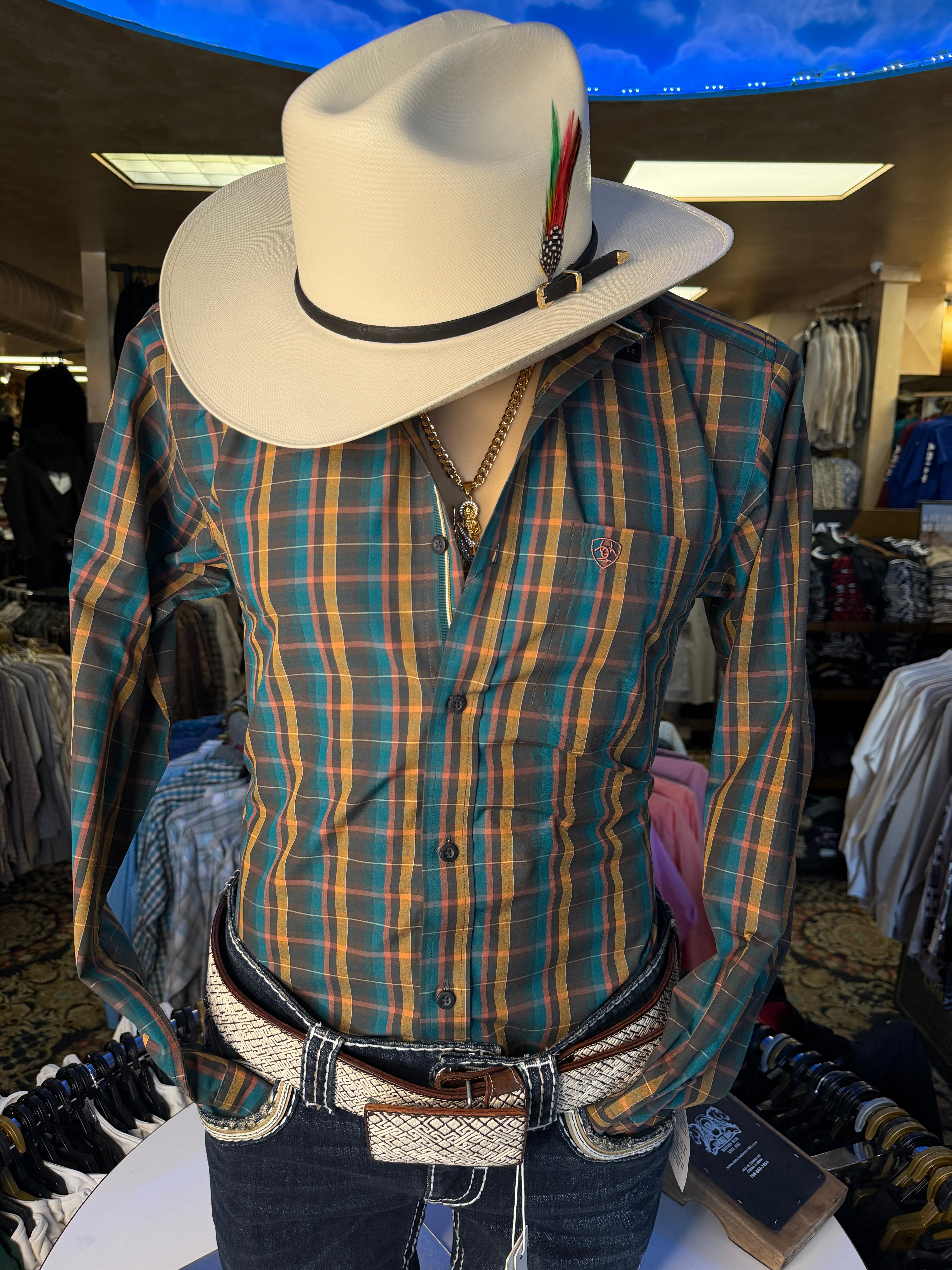 Ariat Brando Teal Ls Shirt