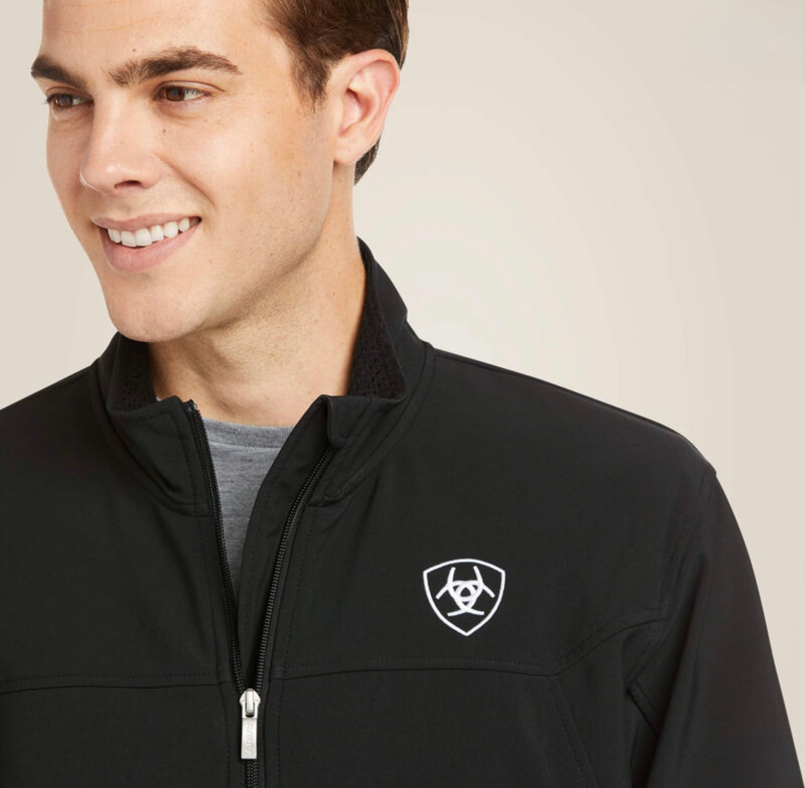 Men’s Ariat Logo Softshell Jacket- Black