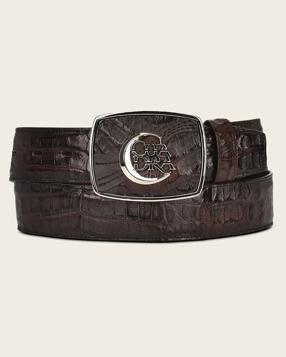 Cuadra Brown Engraved Ultra Caiman Exotic Belt (Special Edition)