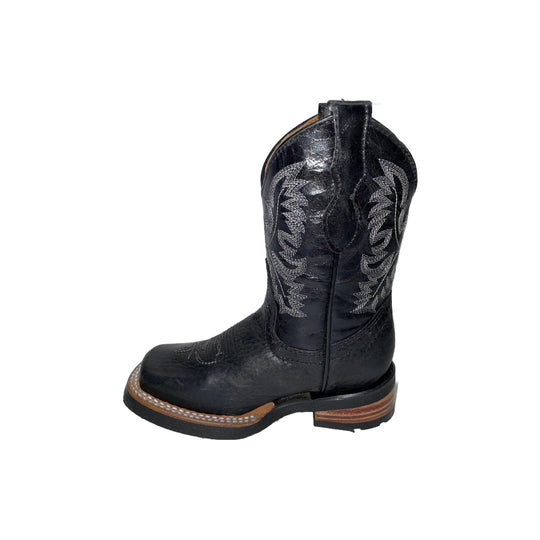 Cuatrero	Kids Leather Rodeo Boots - Black
