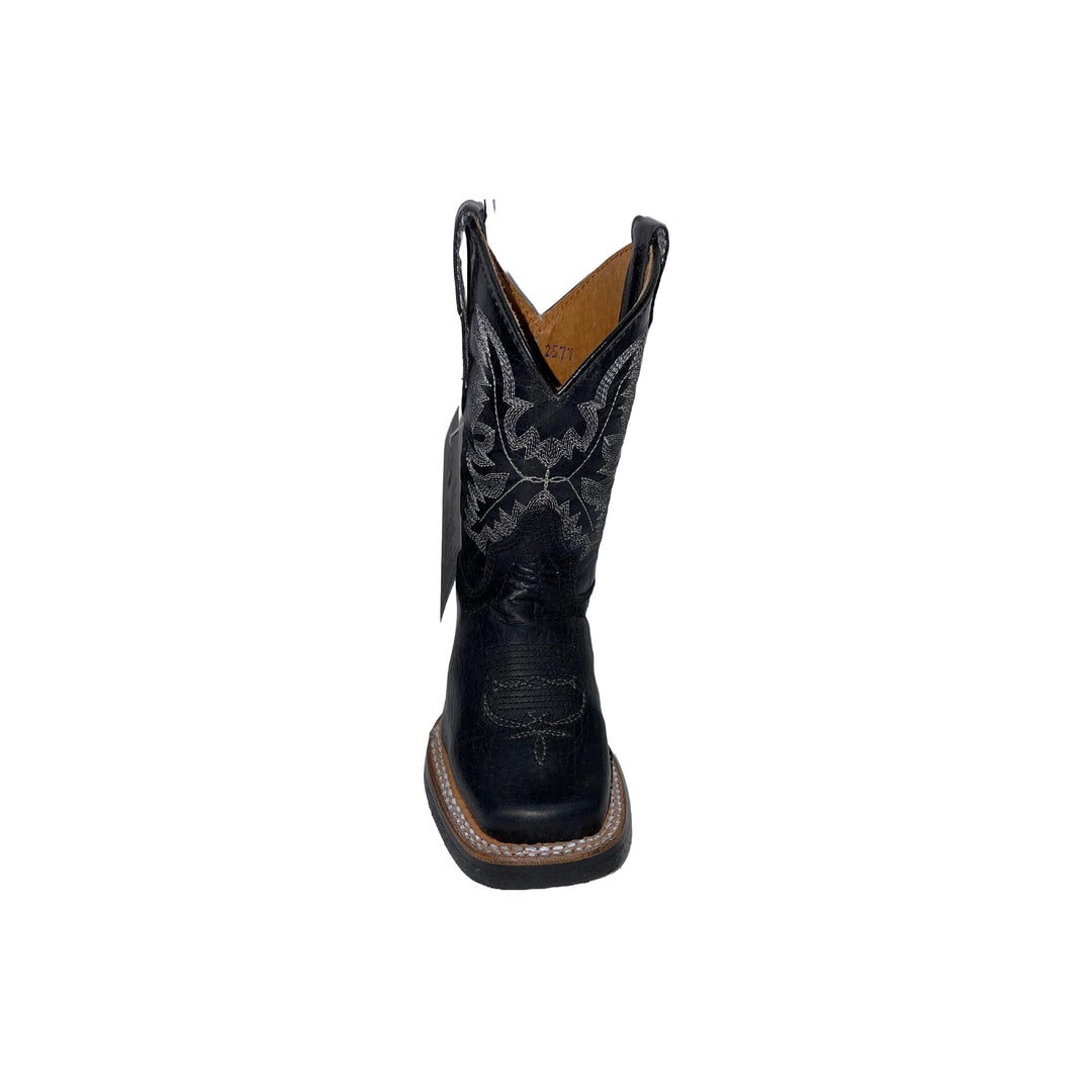 Cuatrero	Kids Leather Rodeo Boots - Black