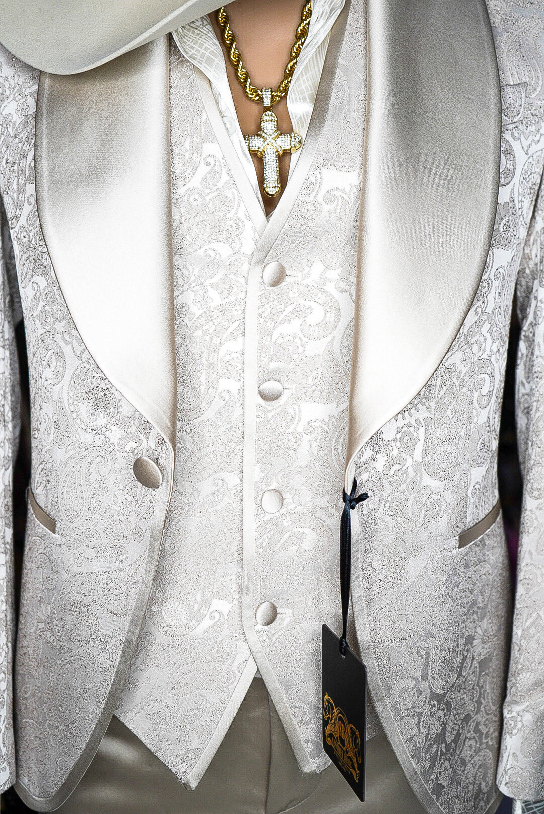 *New* “Exclusive Release: Sanchez Brothers Champagne Lace Luxury Suit 3- Piece"