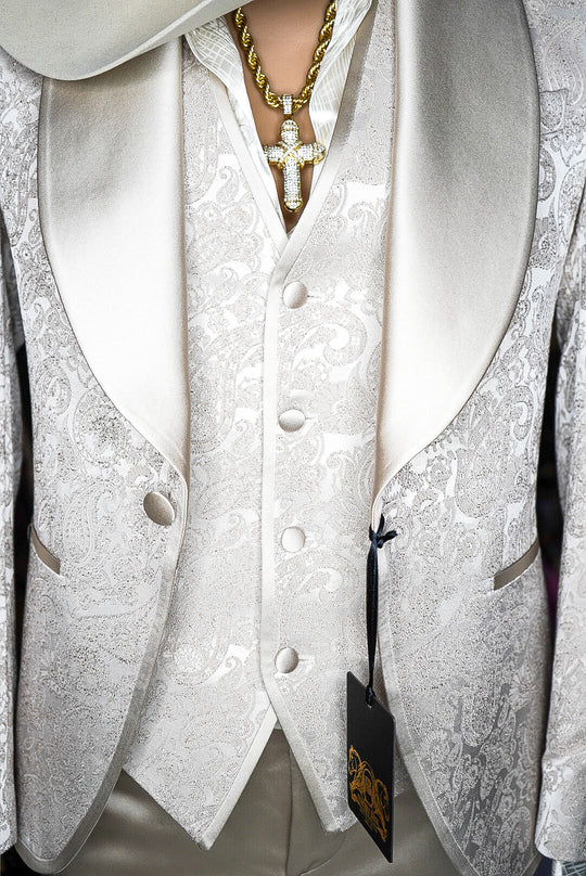 *New* “Exclusive Release: Sanchez Brothers Champagne Lace Luxury Suit 3- Piece"
