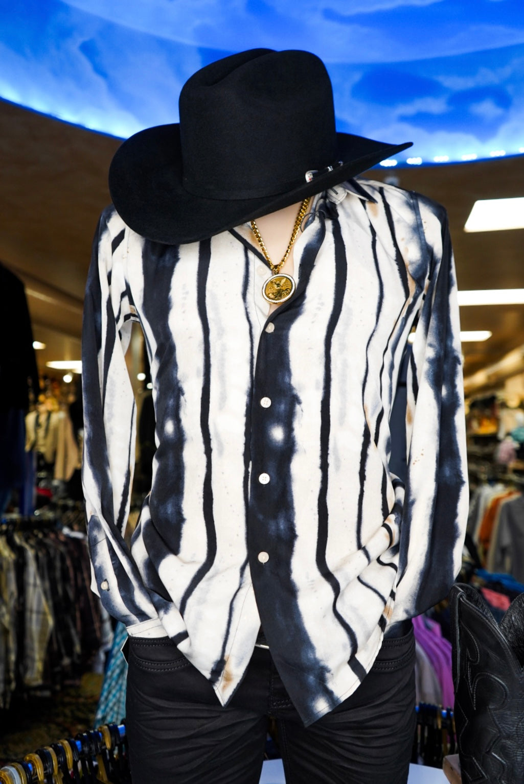 Modern Black & White Striped Dress Shirt