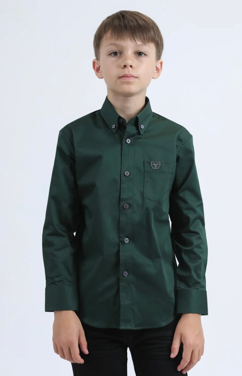 BOY’S EMERALD GREEN SLIM FIT SHIRT