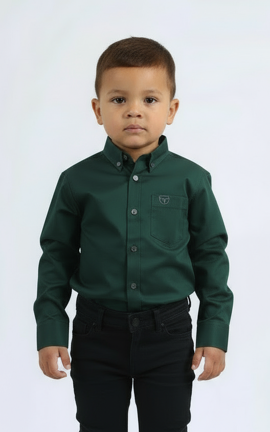 BOY’S EMERALD GREEN SLIM FIT SHIRT
