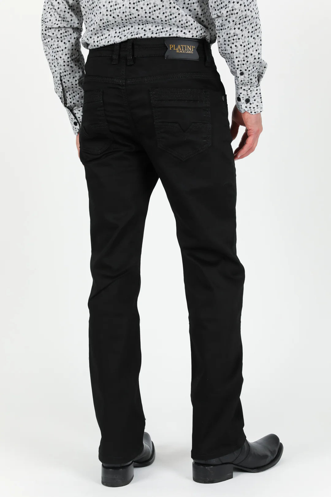 Men's Black Straight Fit Stretch Pants