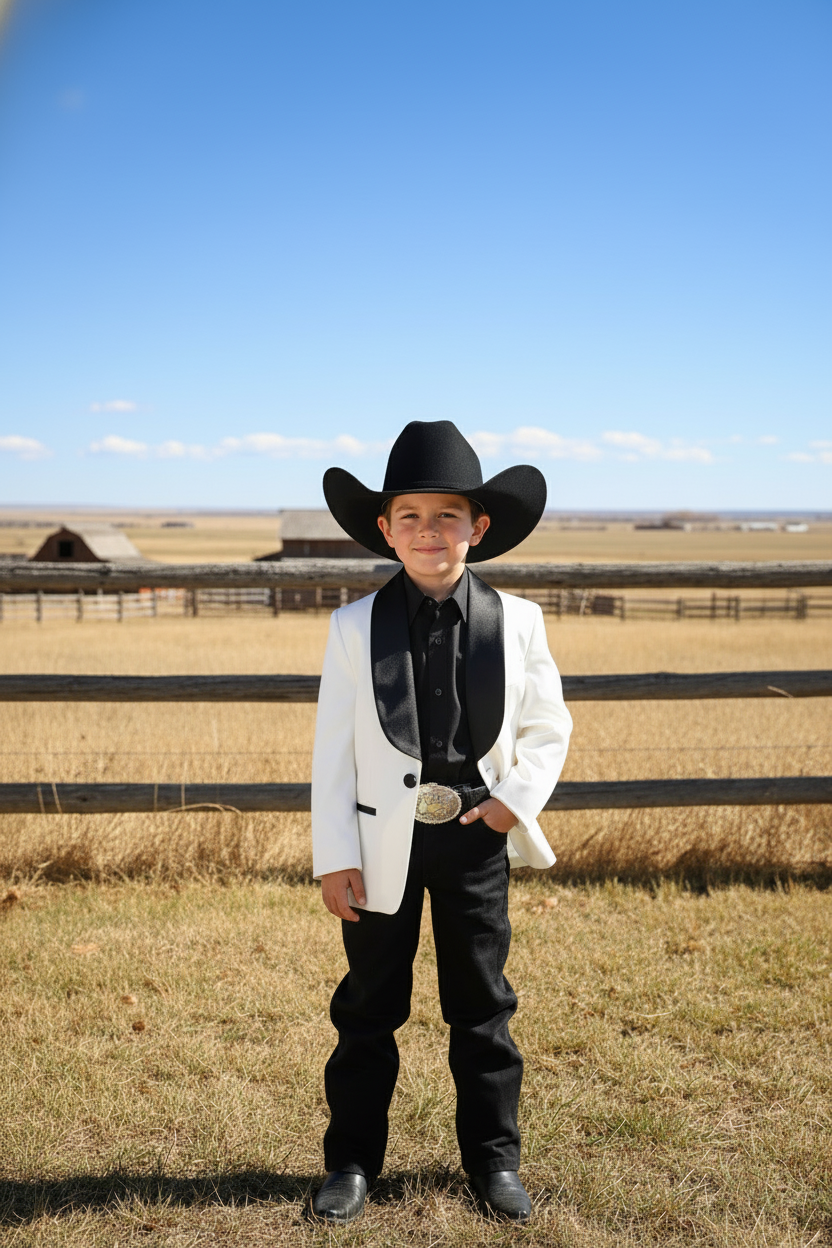 Black/White Deluxe 2-Piece Boys Suit