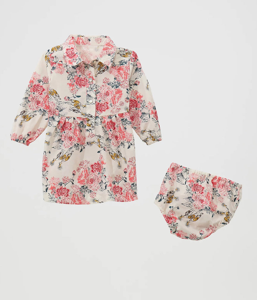 Wrangler Girls Floral Spur Western Snap Dress