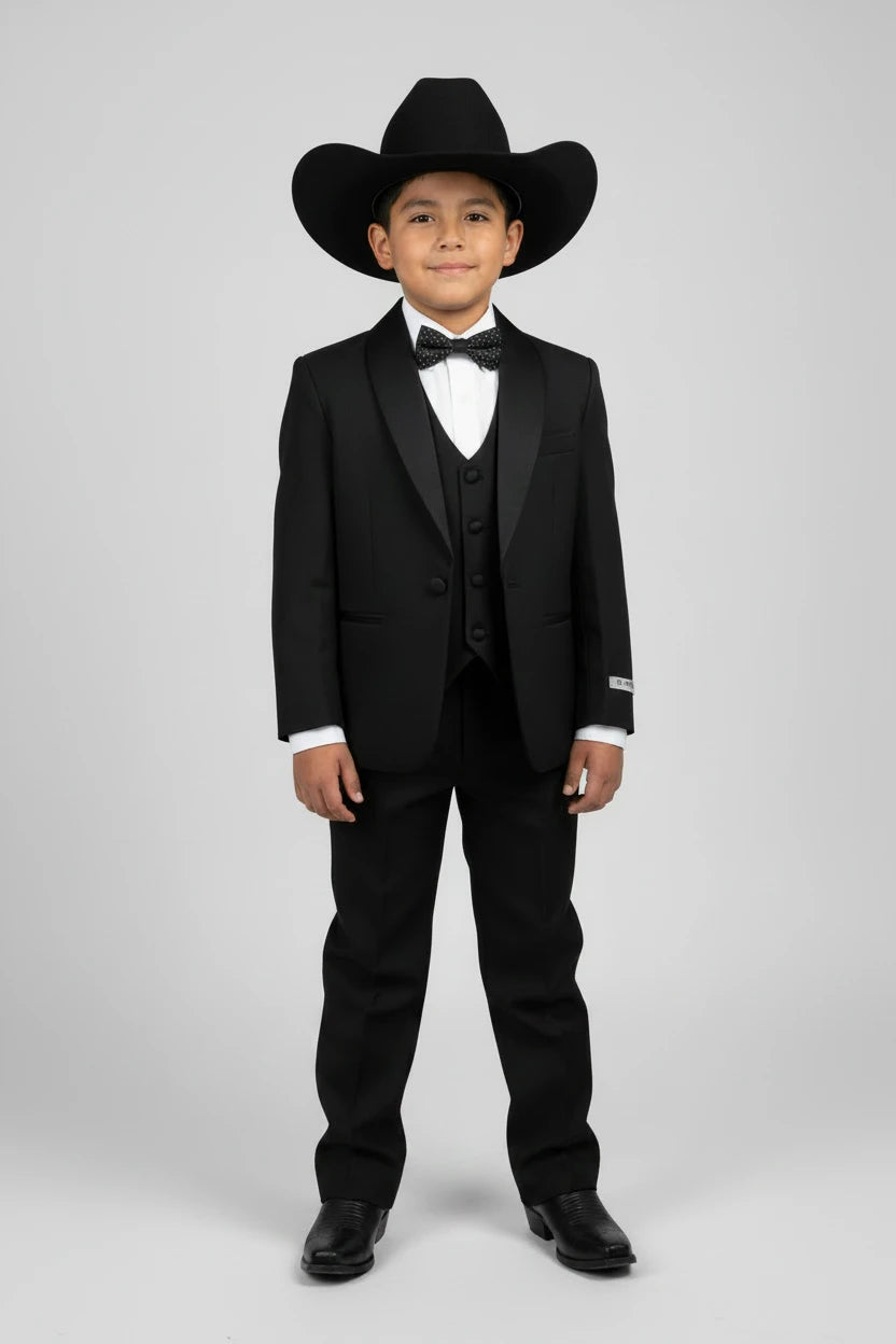 Kids Luxury Suit Black (5 Piece Set)