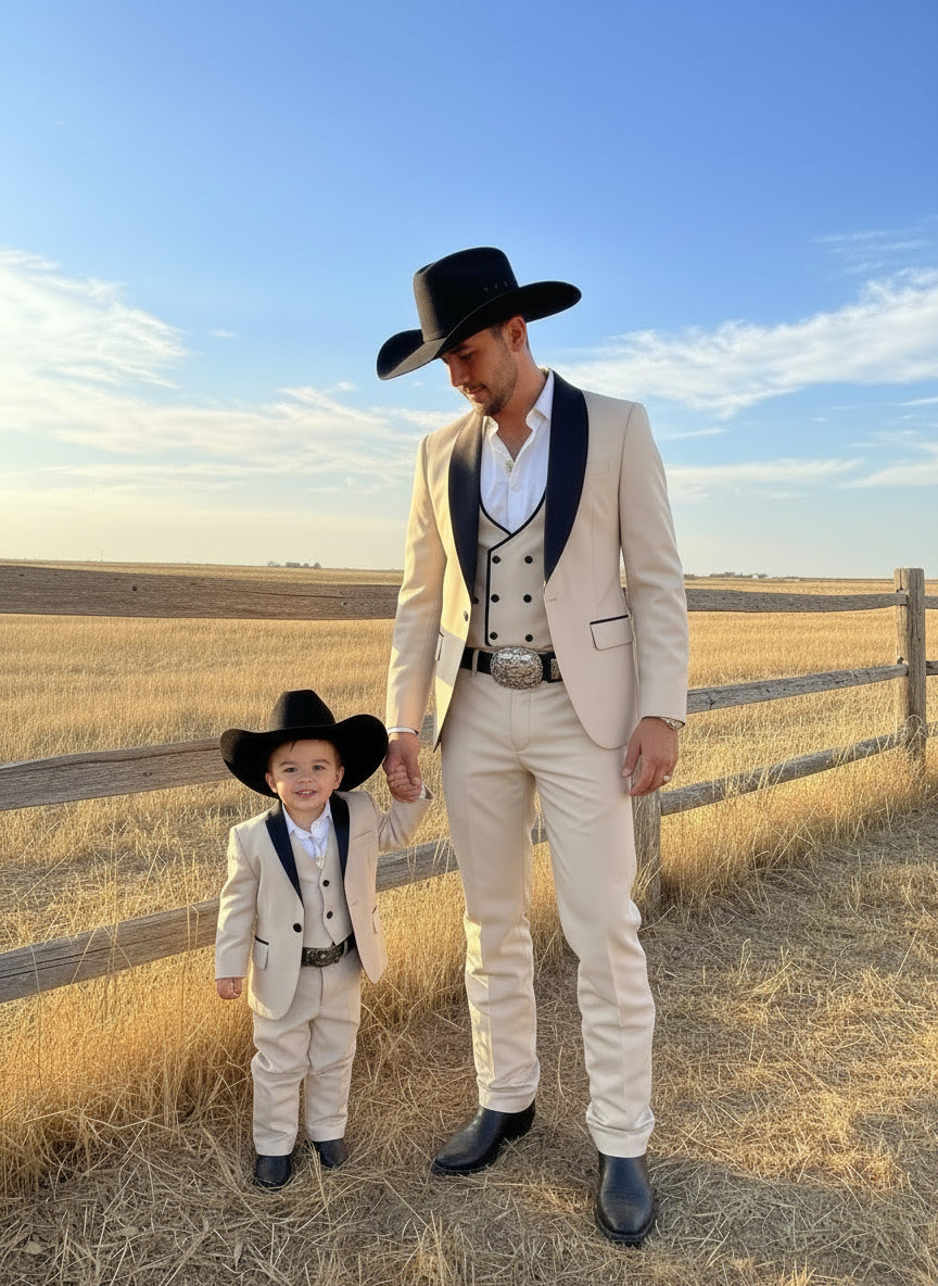 Men's Sanchez Brothers Light Beige 3-Piece Tailored-Fit Tuxedo (Special Edition)