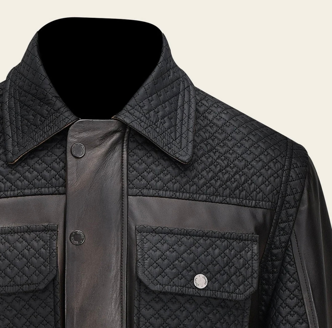 Cuadra Men's Vintage Cappuccino Genuine Leather Jacket