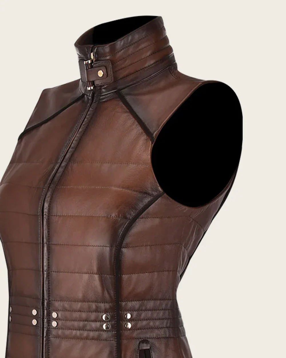 Brown Embroidered Vest