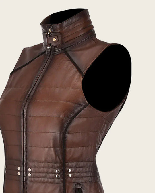 Brown Embroidered Vest