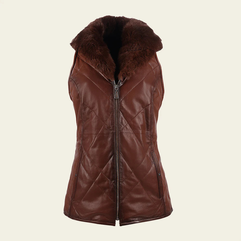 CUADRA Luxury Brown Rabbit Fur Vest