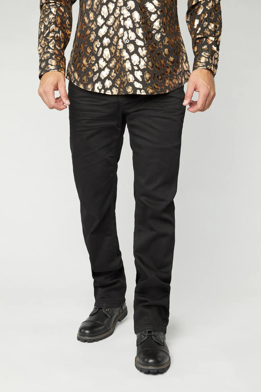 Pantalones elásticos negros de corte recto para hombre (perfectos para ocasiones especiales)