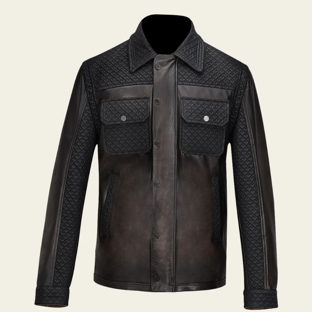 Cuadra Men's Vintage Cappuccino Genuine Leather Jacket