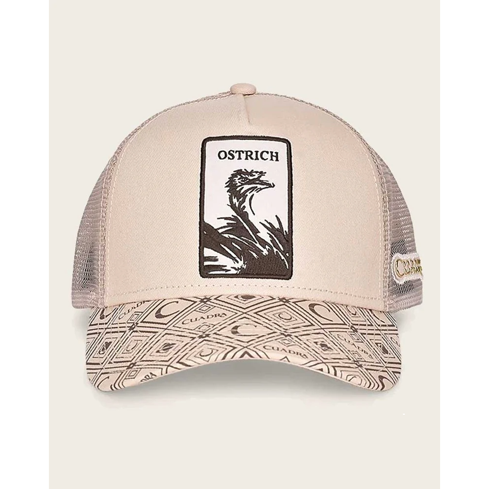 Bone ostrich patch cap