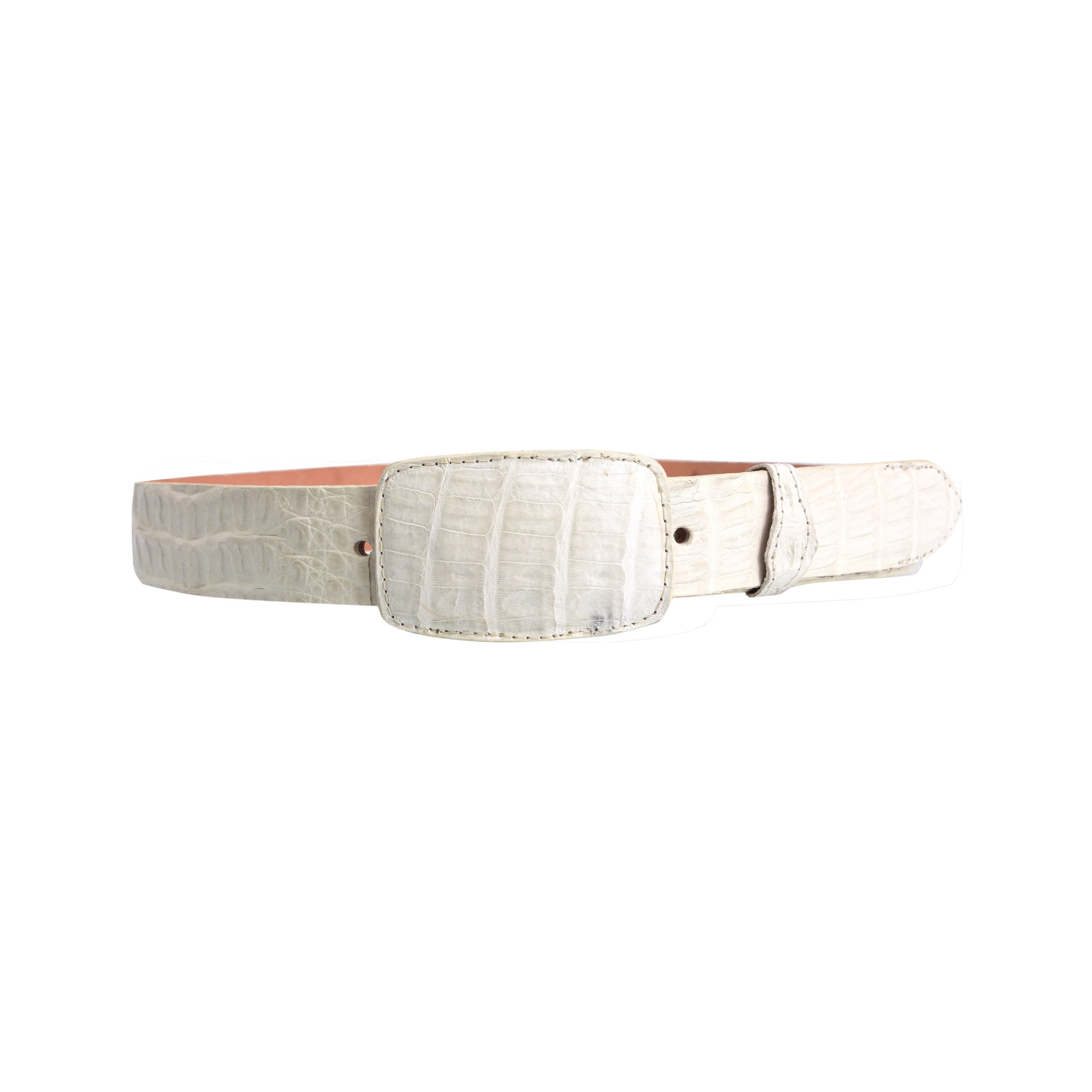 White Diamond Caiman Alligator Belt
