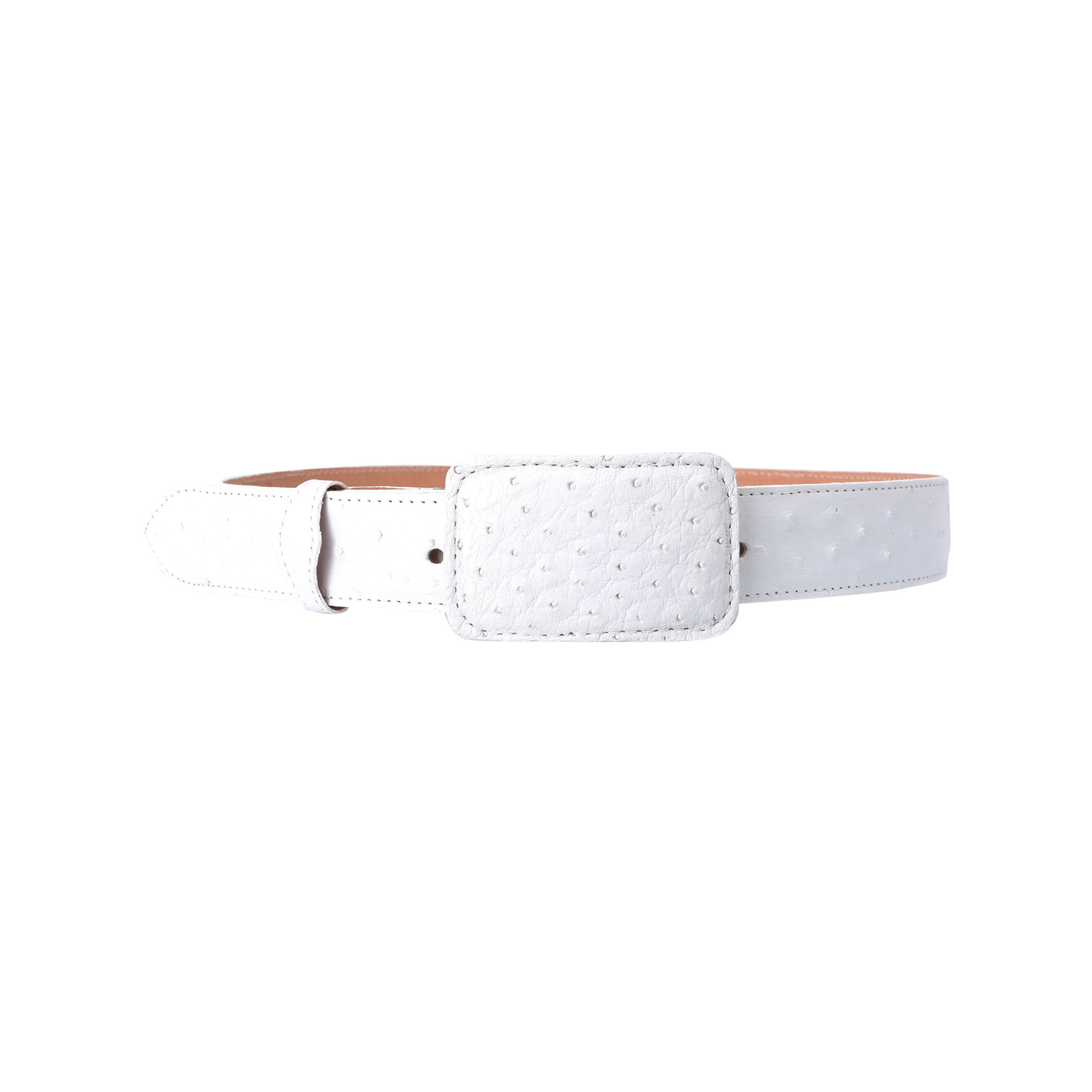 White Diamond Ostrich Belt