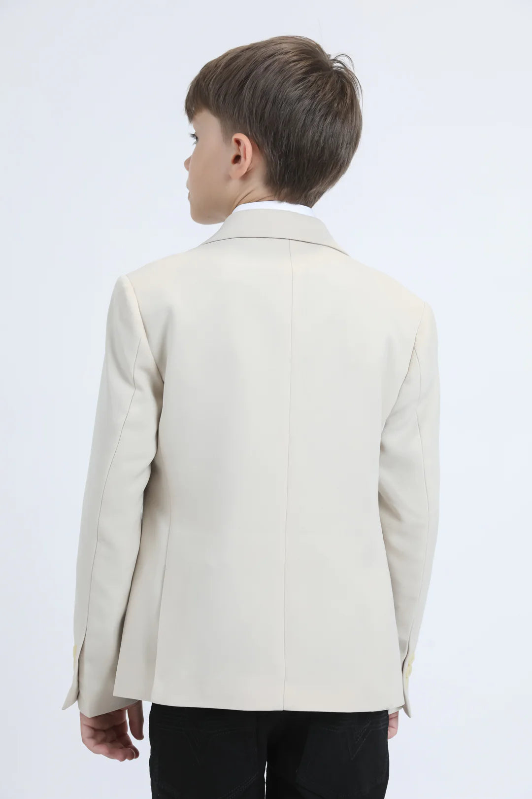 Boys' Double Button Beige Blazer