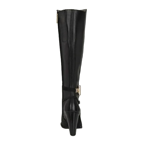 Cuadra Ladies Tall Stingray Leather Black Heeled Boots FC754