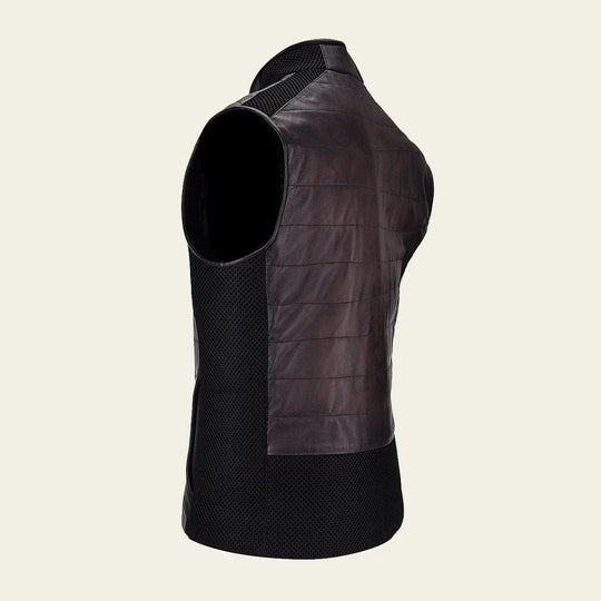 Cuadra Mens leather Vest Chocolate