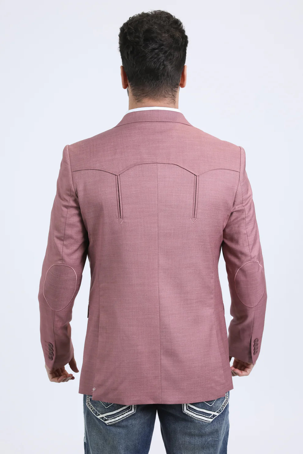 Blazer estilo western rosa con dos botones para hombre