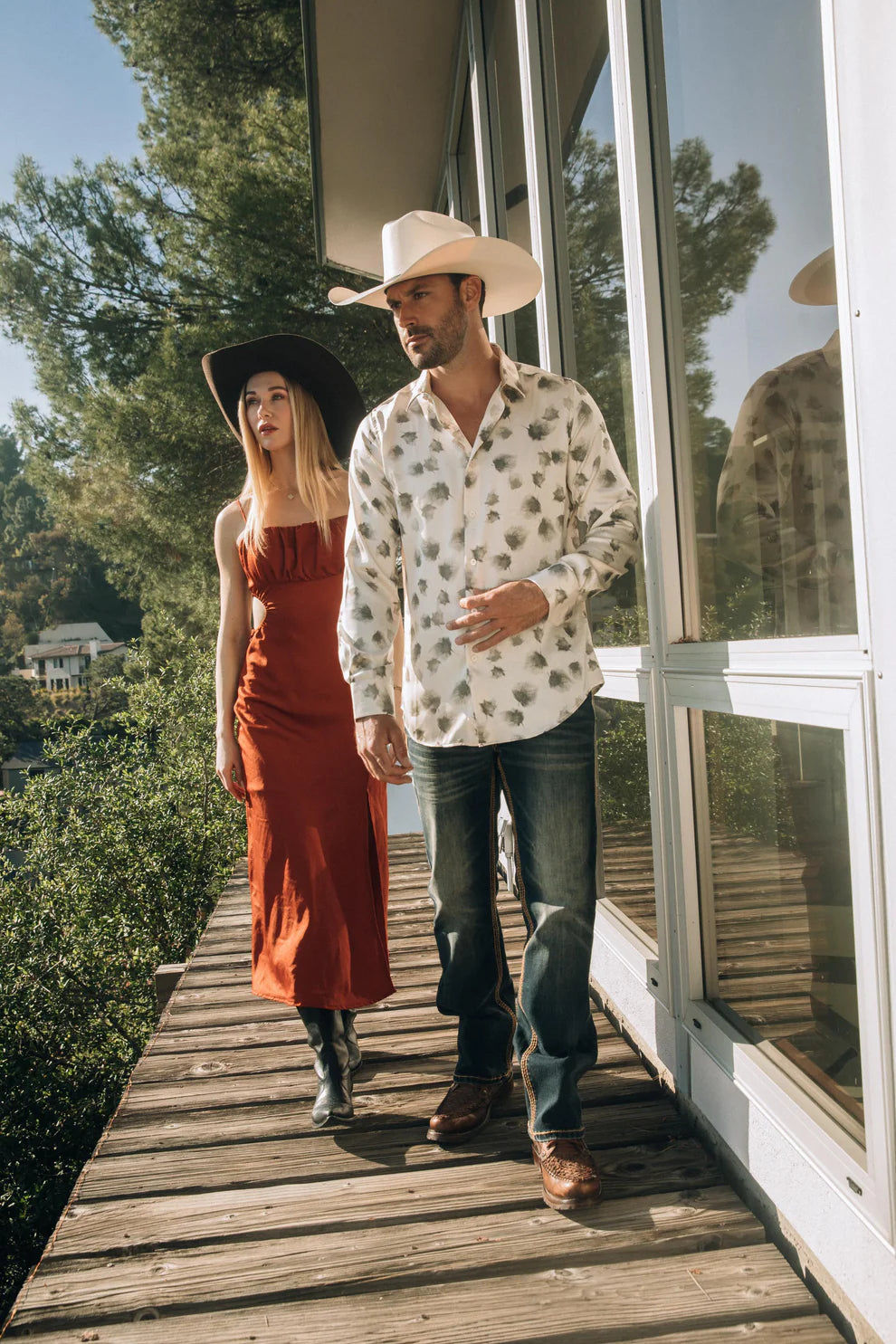 Mens Jacquard Fabric Print Modern Fit Long Sleeve White Shirt