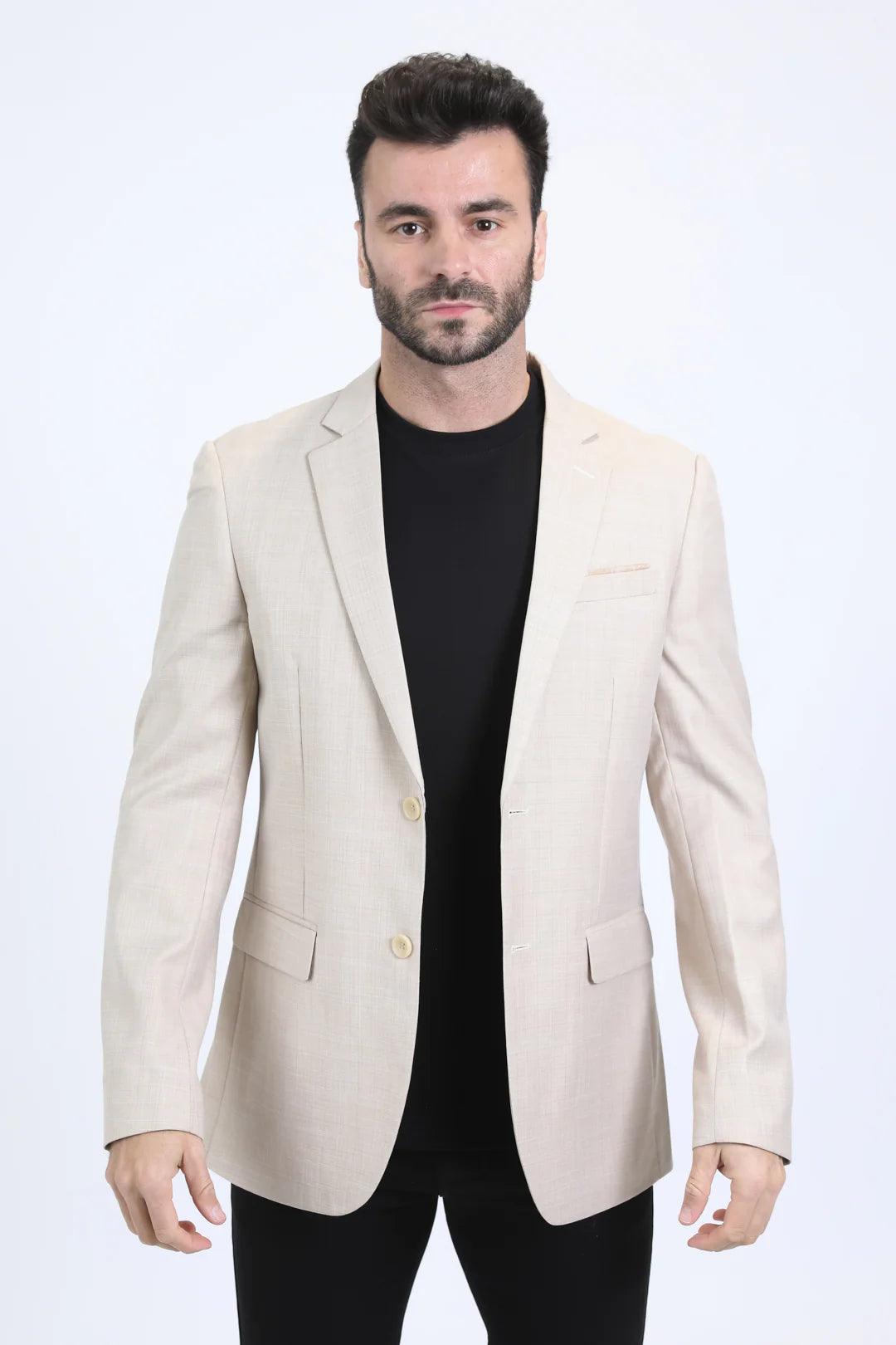Blazer beige de corte moderno para hombre