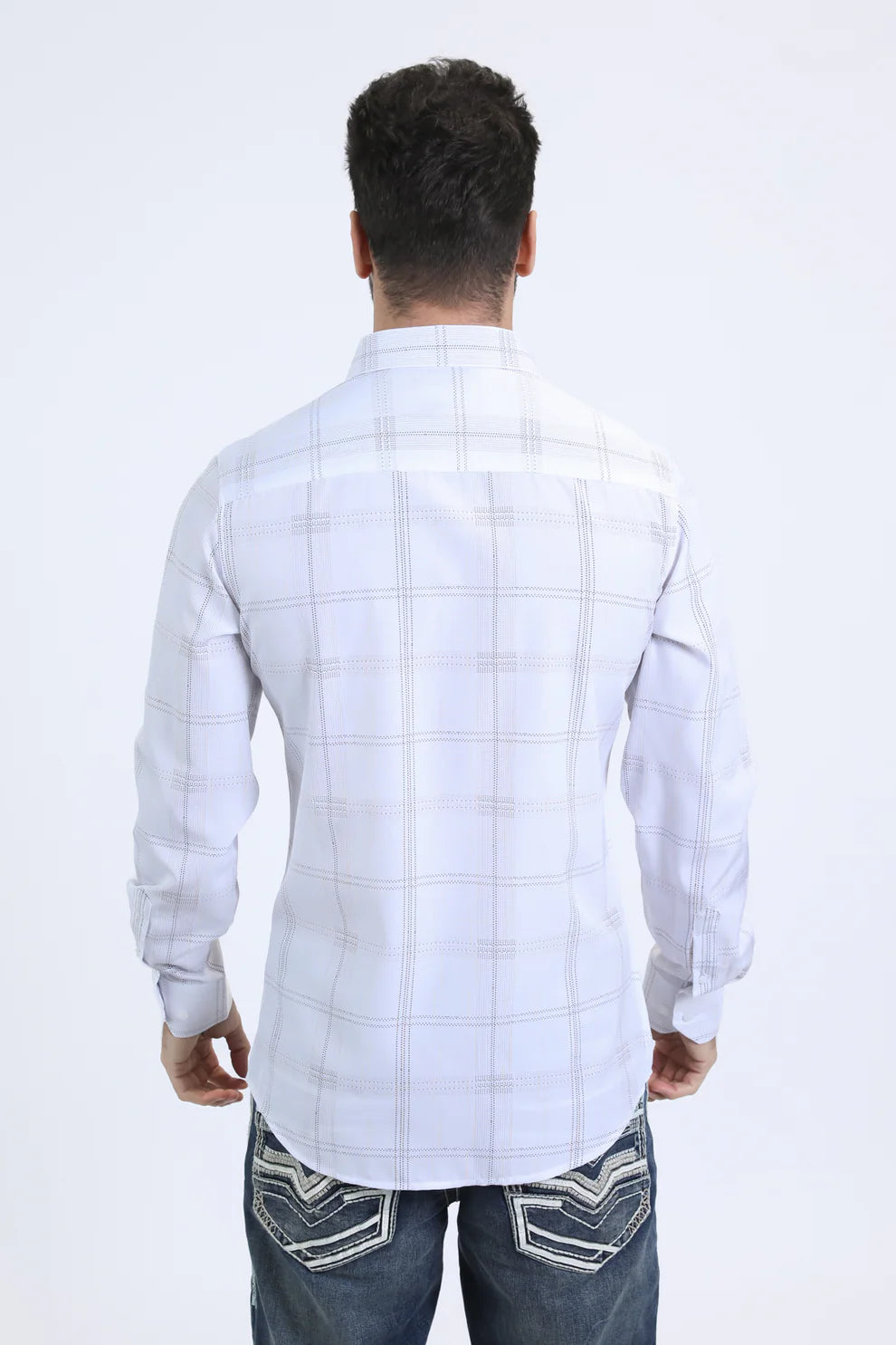 Mens Modern Fit Stretch  Fashion White Shirt