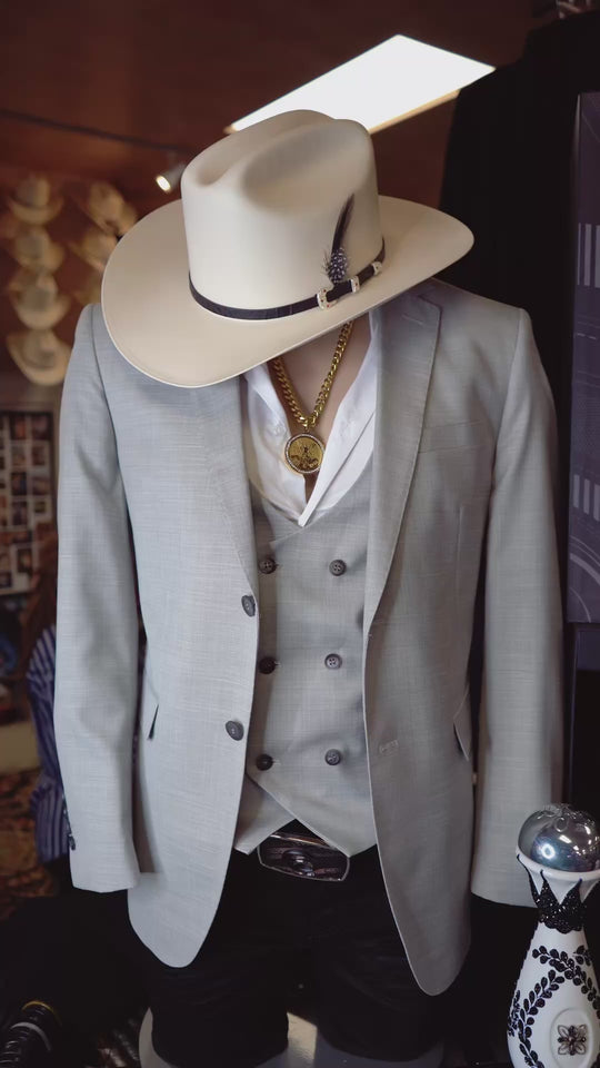 NEW Men's Luxury Suit 3-Piece Set (Light Grey