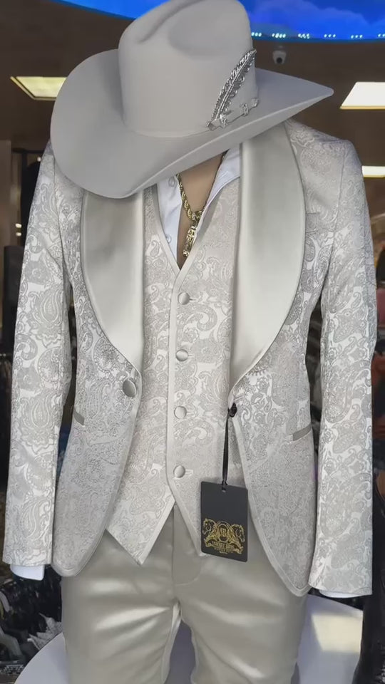 *New* “Exclusive: Sanchez Brothers Champagne Lace Luxury Suit 3- Piece"