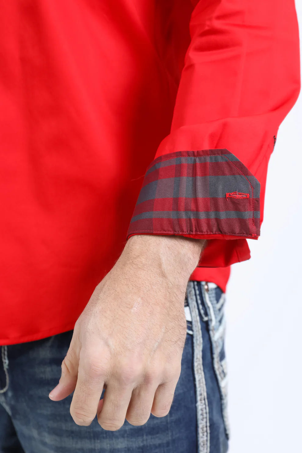 Men's Modern Long Sleeve Red Shirt