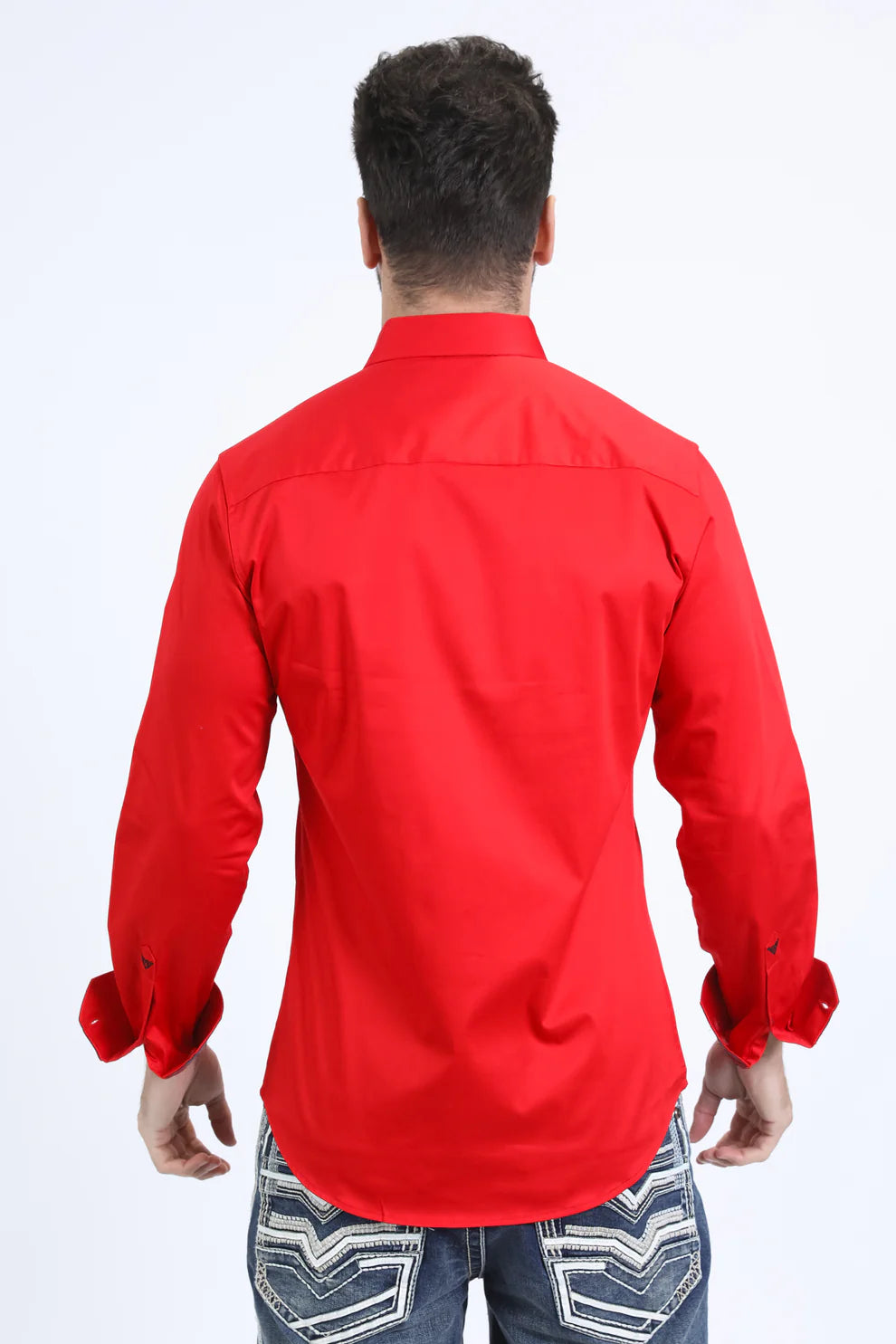 Men's Modern Long Sleeve Red Shirt